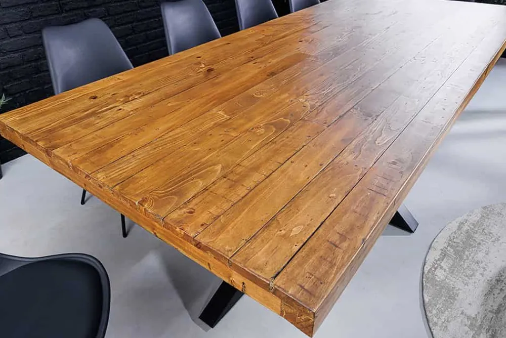 Riess-Ambiente Esstische|Mehr... > Massivholz Esstisch GALAXIE 200cm vintage braun Pinie recycelt Industrial Design