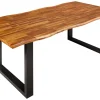 Riess-Ambiente Esstische|Mehr... > Massivholz Esstisch GENESIS 160cm natur anthrazit Akazie Baumkante Industrial Design