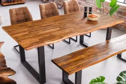 Riess-Ambiente Esstische|Mehr... > Massivholz Esstisch GENESIS 180cm natur anthrazit Akazie Baumkante Industrial Design