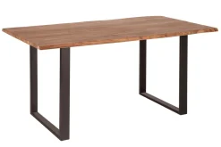 Riess-Ambiente Esstische|Mehr... > Massivholz Esstisch MAMMUT 140cm Wild-Akazie Baumkante Industrial Design 2,6cm Tischplatte