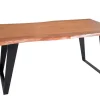 Riess-Ambiente Mehr...|Massivholzesstische > Massivholz Esstisch ORGANIC ARTWORK 180cm Akazie Industrial Design Eisengestell Baumkante