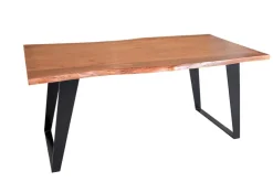 Riess-Ambiente Mehr...|Massivholzesstische > Massivholz Esstisch ORGANIC ARTWORK 180cm Akazie Industrial Design Eisengestell Baumkante