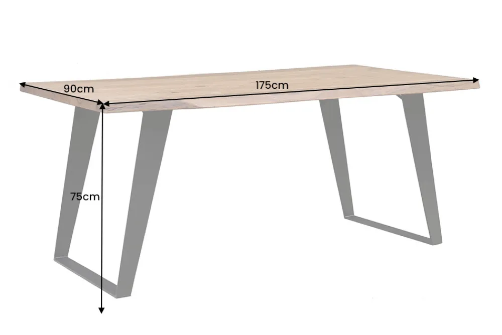 Riess-Ambiente Mehr...|Massivholzesstische > Massivholz Esstisch ORGANIC ARTWORK 180cm Akazie Industrial Design Eisengestell Baumkante