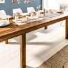 Riess-Ambiente Mehr...|Massivholzesstische > Massivholz Esstisch PURE 160-240cm braun Sheesham stone finish mit Ansteckplatten
