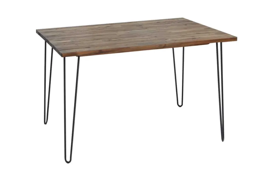 Riess-Ambiente Esstische|Industrial Loft > Massivholz Esstisch SCORPION 120cm braun Akazie schwarze Metallbeine Hairpin Legs Retro