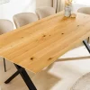 Riess-Ambiente Esstische|Mehr... > Massivholz Esstisch WILD OAK 200cm natur Wildeiche Schweizer Kante X-Gestell