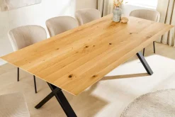 Riess-Ambiente Esstische|Mehr... > Massivholz Esstisch WILD OAK 200cm natur Wildeiche Schweizer Kante X-Gestell