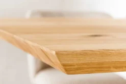 Riess-Ambiente Esstische|Mehr... > Massivholz Esstisch WILD OAK 160cm natur Wildeiche Schweizer Kante Edelstahl U-Gestell