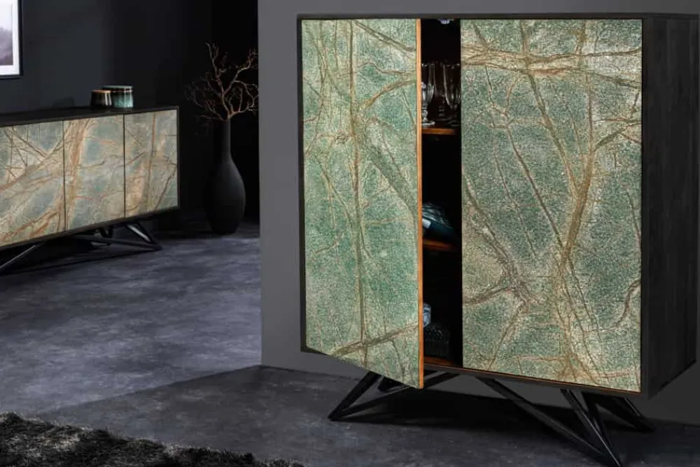 Riess-Ambiente Mehr...|Massivholzschränke > Massivholz Highboard MOUNTAIN SOUL 120cm echter Naturstein Akazie Schrank