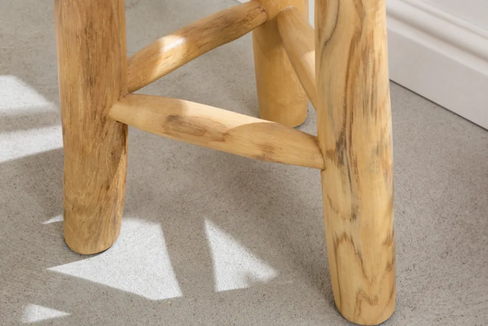 Riess-Ambiente Beistelltische|Sitzhocker > Massivholz Hocker BALI 45cm natur rund Teakholz Beistelltisch Sitzhocker Nachttisch