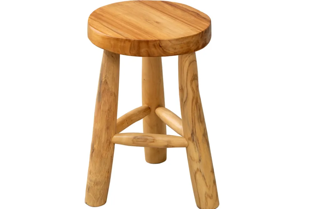 Riess-Ambiente Beistelltische|Sitzhocker > Massivholz Hocker BALI 45cm natur rund Teakholz Beistelltisch Sitzhocker Nachttisch