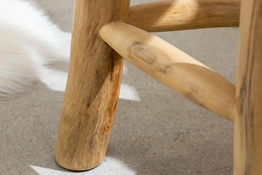 Riess-Ambiente Beistelltische|Sitzhocker > Massivholz Hocker BALI 45cm natur rund Teakholz Beistelltisch Sitzhocker Nachttisch