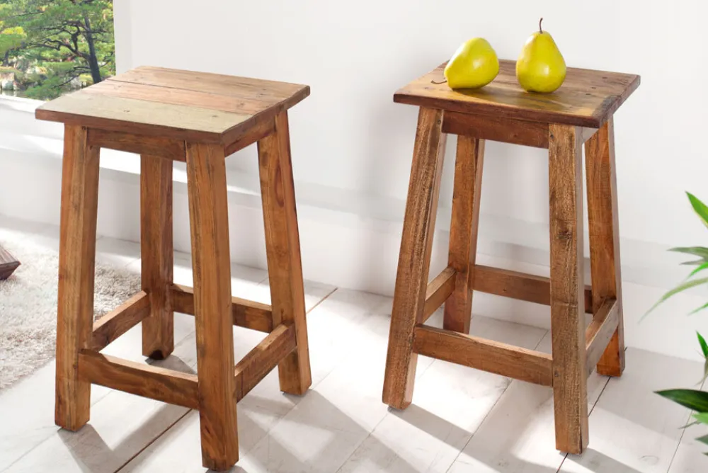 Riess-Ambiente Sitzhocker|Mehr... > Massivholz Hocker JAKARTA 50cm recycelt Beistelltisch Sitzhocker