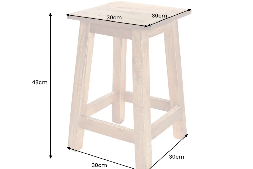 Riess-Ambiente Sitzhocker|Mehr... > Massivholz Hocker JAKARTA 50cm recycelt Beistelltisch Sitzhocker