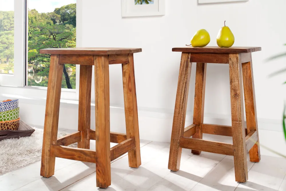 Riess-Ambiente Sitzhocker|Mehr... > Massivholz Hocker JAKARTA 50cm recycelt Beistelltisch Sitzhocker