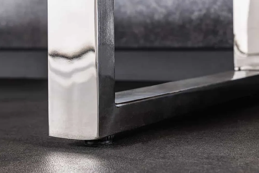 Riess-Ambiente Mehr...|Konsolentische > Massivholz Konsolentisch BARRACUDA 140cm braun Teakholz silber Edelstahl verchromt mit Schubladen