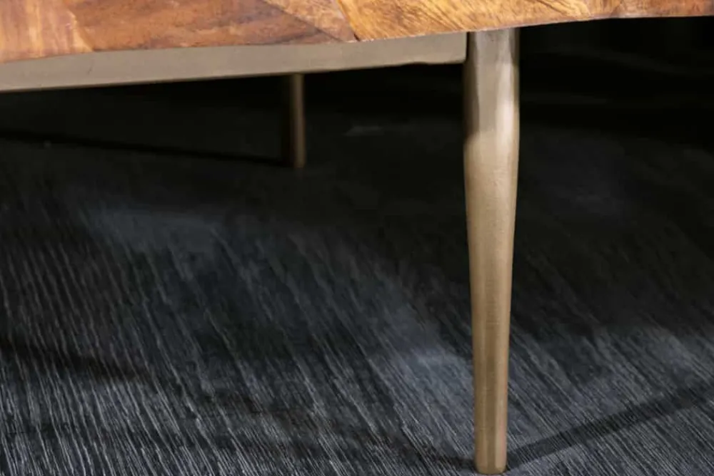 Riess-Ambiente Mehr...|Retro Möbel > Massivholz Sideboard ALPINE 145cm braun Sheesham stone finish Metall matt gold