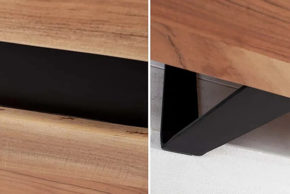 Riess-Ambiente Mehr...|Industrial Loft > Massivholz Sideboard AMAZONAS 150cm Akazie natur Metall schwarz Baumkante
