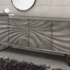Riess-Ambiente Mehr...|Massivholzschränke > Massivholz Sideboard HURRICANE 175cm grau Akazie 3D-Design