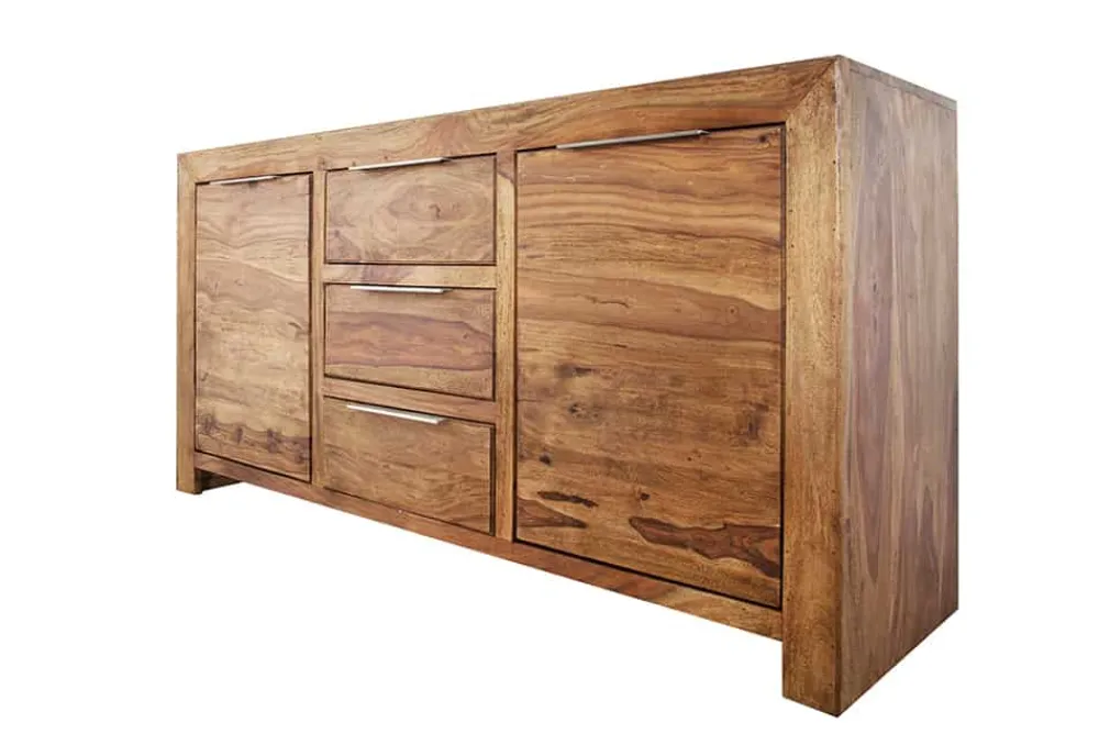 Riess-Ambiente Mehr...|Sideboards & Kommoden > Massivholz Sideboard PURE 135cm braun Sheesham stone finish Kommode mit Schubladen