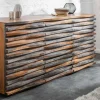 Riess-Ambiente Mehr...|Retro Möbel > Massivholz Sideboard RELIEF 160cm Sheesham grau smoke finish Kommode mit Schubladen