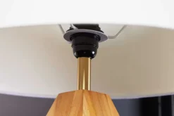 Riess-Ambiente Retro Möbel|Tischlampen > Massivholz Tischlampe DIAMOND 65cm Teak natur weiß modern handmade