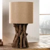 Riess-Ambiente Mehr...|Mehr... > Massivholz Tischlampe HARMONY NATURE 50cm beige Teak mit Leinenschirm