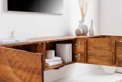 Riess-Ambiente Mehr...|Mehr... > Massivholz TV-Bank SCORPION 160cm braun Mango Lowboard Hängeschrank