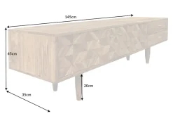 Riess-Ambiente Mehr...|Retro Möbel > Massivholz TV-Lowboard ALPINE 145cm natur Akazie Retro Design honey finish