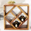 Riess-Ambiente Beistelltische|Mehr... > Massivholz Weinregal CUBUS 40cm braun Sheesham stone finish Beistelltisch handmade