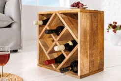 Riess-Ambiente Mehr...|Massivholzregale > Massivholz Weinregal CUBUS 40cm Mango handmade Beistelltisch