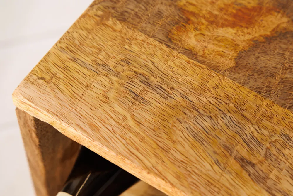 Riess-Ambiente Mehr...|Massivholzregale > Massivholz Weinregal CUBUS 40cm Mango handmade Beistelltisch