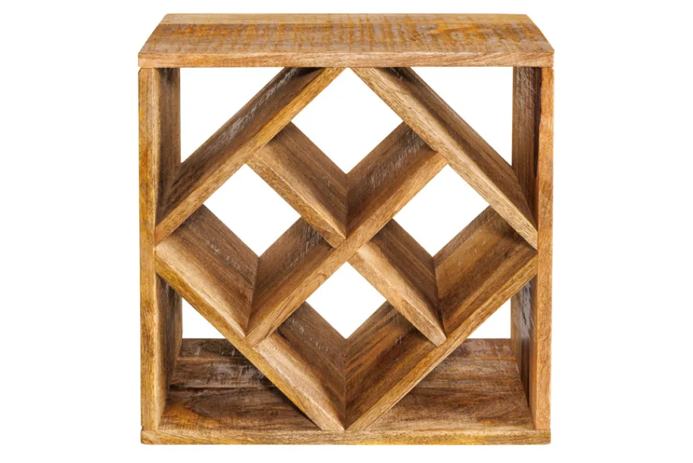 Riess-Ambiente Mehr...|Massivholzregale > Massivholz Weinregal CUBUS 40cm Mango handmade Beistelltisch