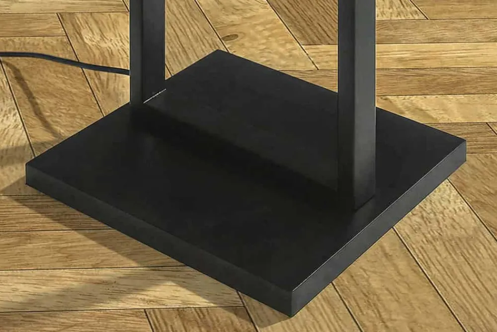 Riess-Ambiente Stehleuchten > Minimalistische Stehlampe COLLEEN 160cm weiß schwarz Stoffschirm mit Metallfuß