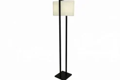 Riess-Ambiente Stehleuchten > Minimalistische Stehlampe COLLEEN 160cm weiß schwarz Stoffschirm mit Metallfuß