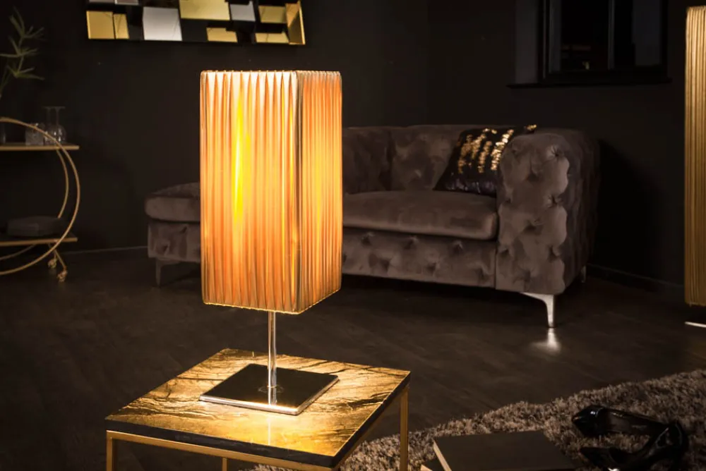 Riess-Ambiente Goldene Möbel|Tischlampen > Moderne Designer Tischlampe PARIS 43cm gold Tischleuchte