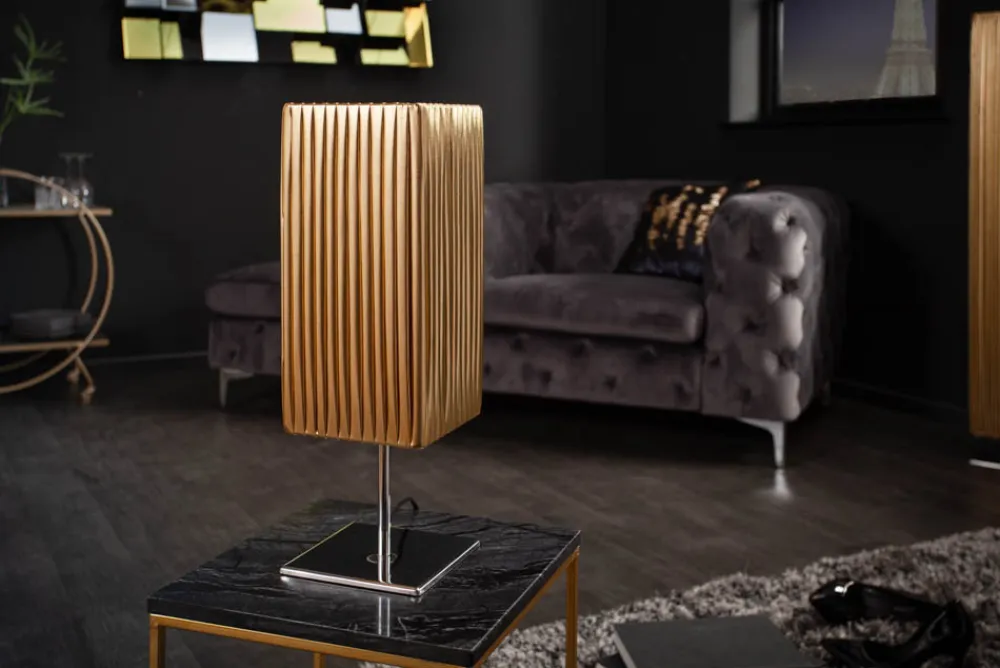 Riess-Ambiente Goldene Möbel|Tischlampen > Moderne Designer Tischlampe PARIS 43cm gold Tischleuchte