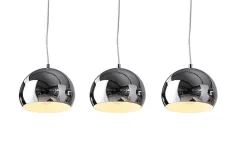 Riess-Ambiente Hängelampen|Retro Möbel > Moderne 3er Hängeleuchte CHROMAGON Chrom Kugelleuchte