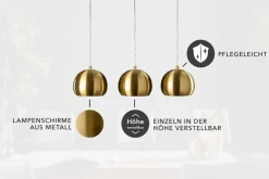 Riess-Ambiente Goldene Möbel|Hängelampen > Moderne 3er Hängeleuchte GOLDEN BALL gold Hängelampe höhenverstellbar