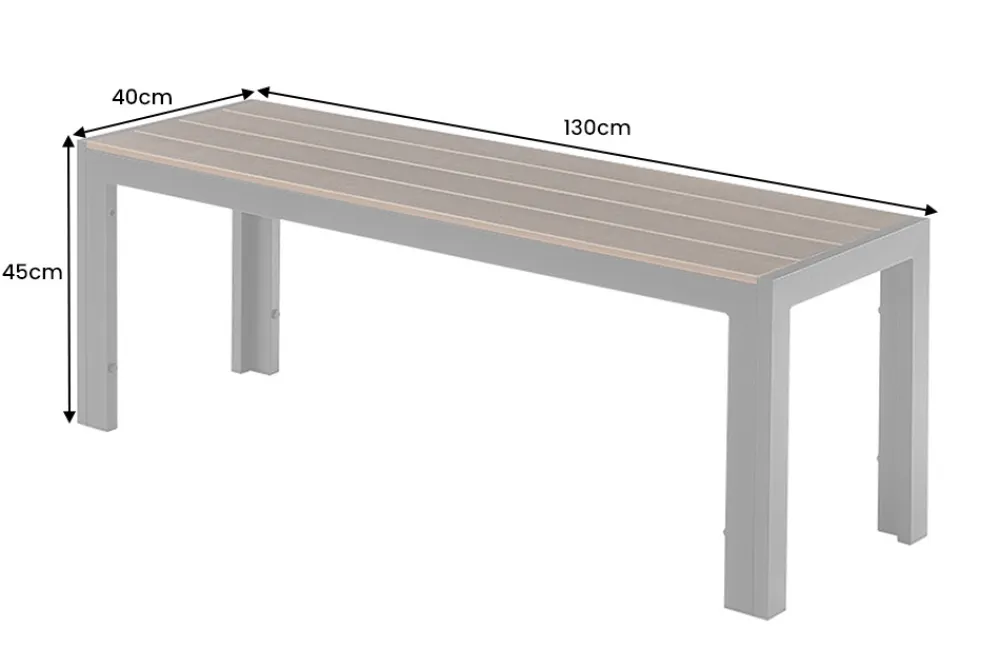 Riess-Ambiente Sitzbänke|Gartenbänke > Moderne Gartenbank DESIGNO 130cm dunkelbraun schwarz Aluminium wetterfest Outdoor Sitzbank