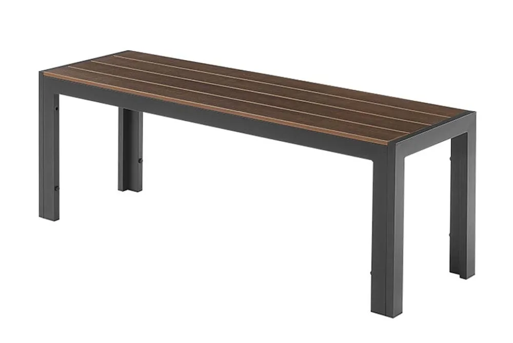 Riess-Ambiente Sitzbänke|Gartenbänke > Moderne Gartenbank DESIGNO 130cm dunkelbraun schwarz Aluminium wetterfest Outdoor Sitzbank