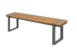Riess-Ambiente Gartenbänke > Moderne Garten Sitzbank TAMPA LOUNGE 180cm grau Aluminium Holz-Design wetterfest Outdoor