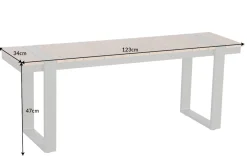 Riess-Ambiente Gartenbänke > Moderne Outdoor Sitzbank TAMPA LOUNGE 125cm grau natur Aluminium Metall Holz-Design wetterfest