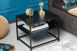 Riess-Ambiente Beistelltische|Industrial Loft > Moderner Beistelltisch DURA STEEL 50cm schwarz Metall mit Ablagefach