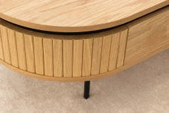 Riess-Ambiente Couchtische & Truhen > Moderner Couchtisch ATELIER 120cm natur Eiche schwarz mit zwei Schubladen