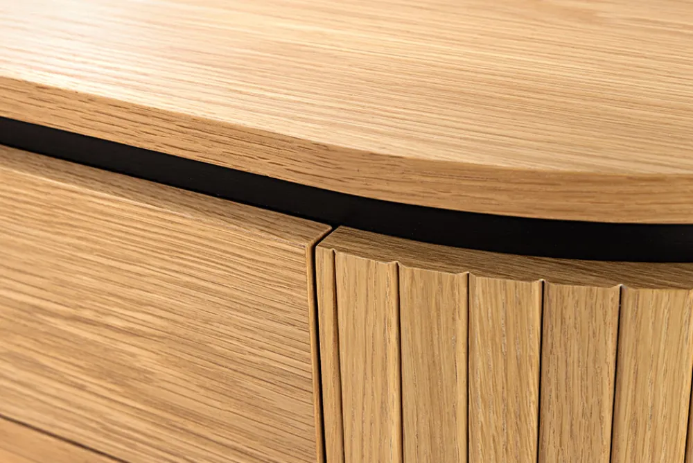 Riess-Ambiente Couchtische & Truhen > Moderner Couchtisch ATELIER 120cm natur Eiche schwarz mit zwei Schubladen