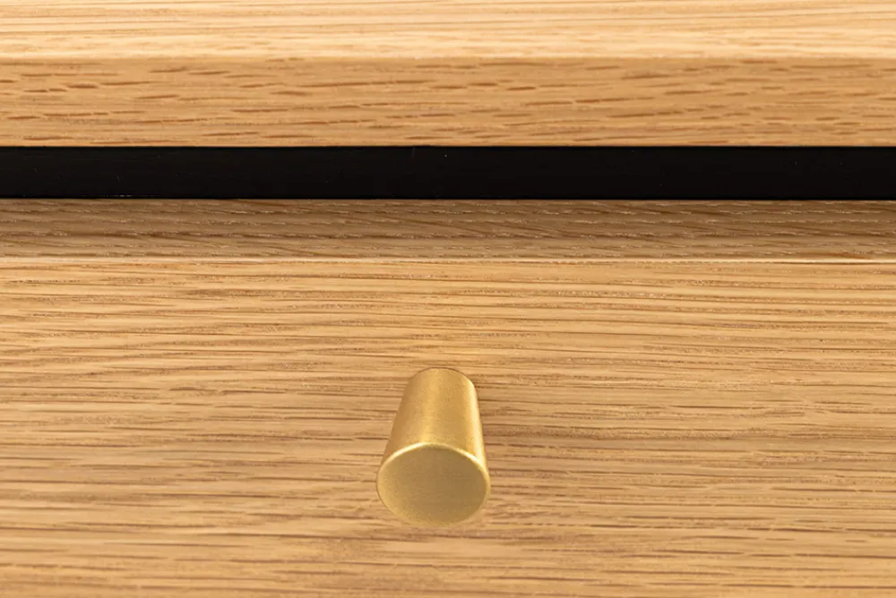 Riess-Ambiente Couchtische & Truhen > Moderner Couchtisch ATELIER 120cm natur Eiche schwarz mit zwei Schubladen