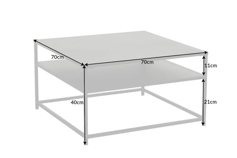 Riess-Ambiente Industrial Loft|Couchtische & Truhen > Moderner Couchtisch DURA STEEL 70cm schwarz Metall mit Ablagefach