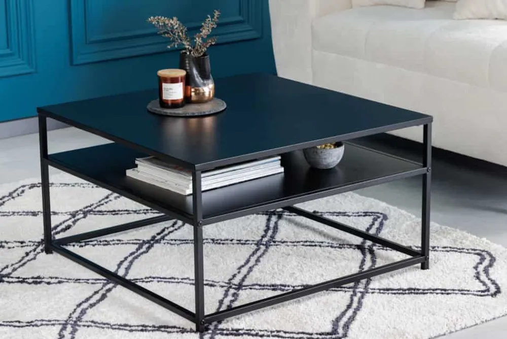 Riess-Ambiente Industrial Loft|Couchtische & Truhen > Moderner Couchtisch DURA STEEL 70cm schwarz Metall mit Ablagefach