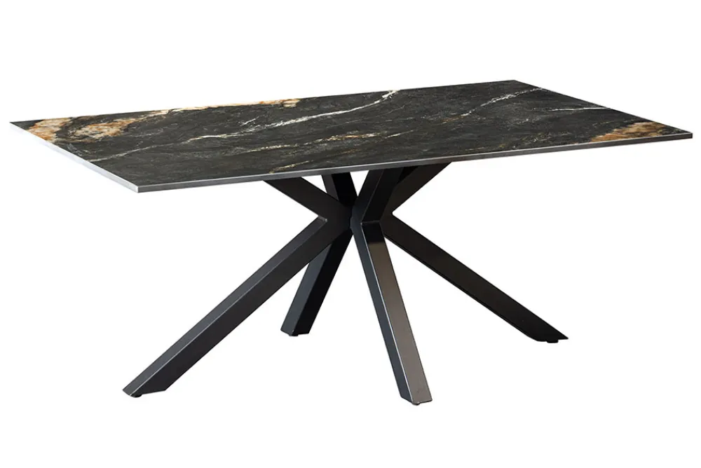 Riess-Ambiente Couchtische & Truhen > Moderner Couchtisch GALAXIE 100cm Aurora Oro schwarz gold sand Keramik